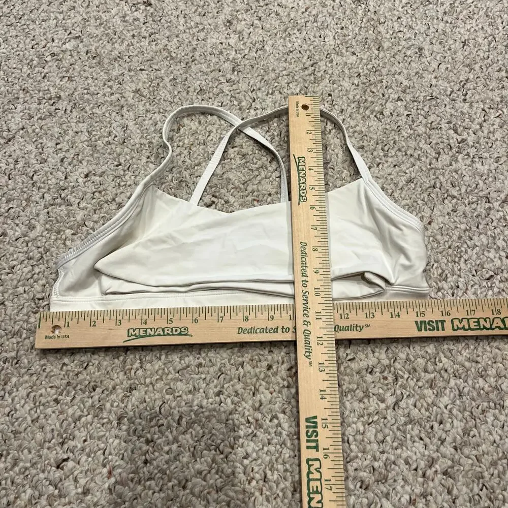 Alala Tie Front Sports Bra Sz L Cream Active Gym Workout